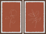 Roses and Leaves Diptych, 2-Piece Set, 24x36 Panels