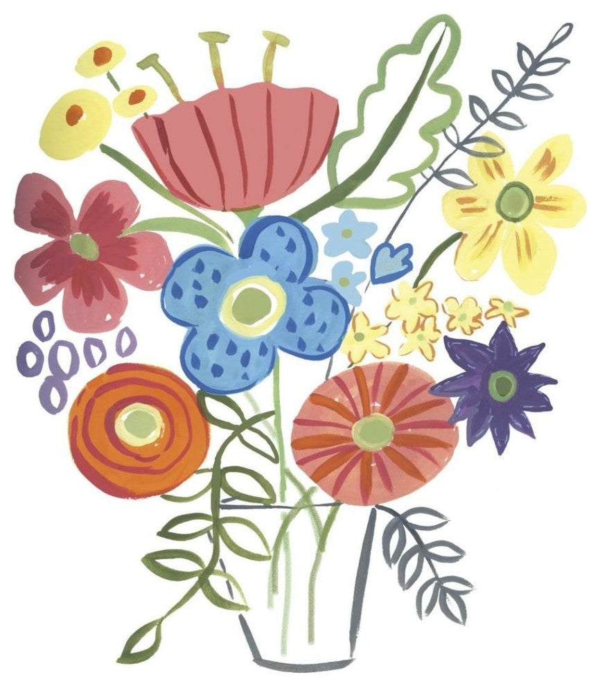 "Floral Medley I" Digital Paper Print by Farida Zaman, 42"x42"