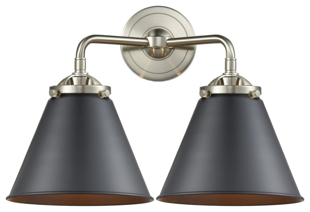 Nouveau Appalachian 2 Light Bathroom Vanity Light, Brushed Satin Nickel, Matte