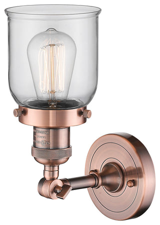 Small Bell 1-Light LED Sconce, Antique Copper, Glass: Clear