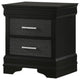 Benzara BM222442 2 Drawer Wooden Nightstand with Studded Accent, Black