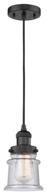 Small Canton 1-Light Mini Pendant, Matte Black, Seedy