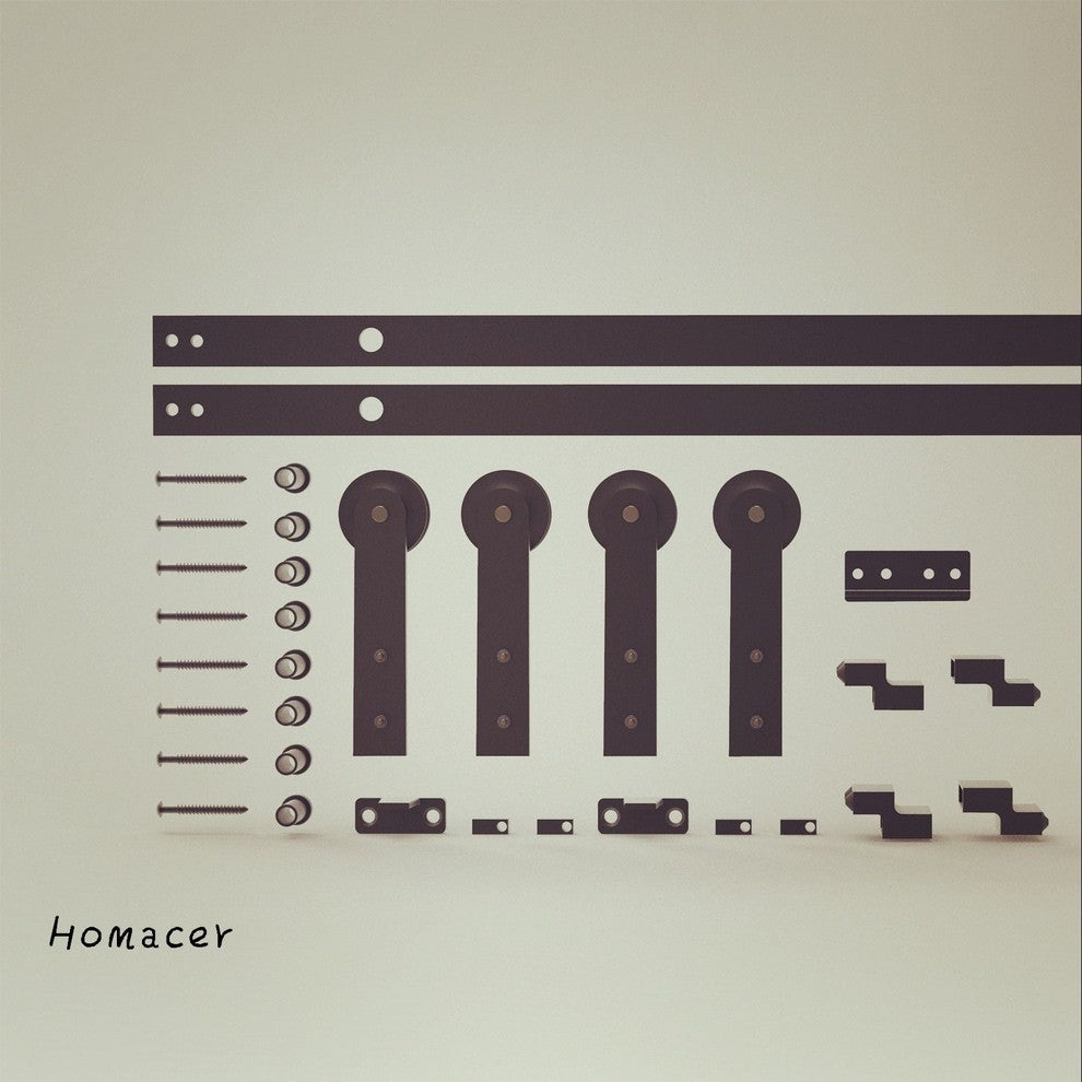Mini Sliding Barn Door Hardware Kit, Straight Design, 120", Double