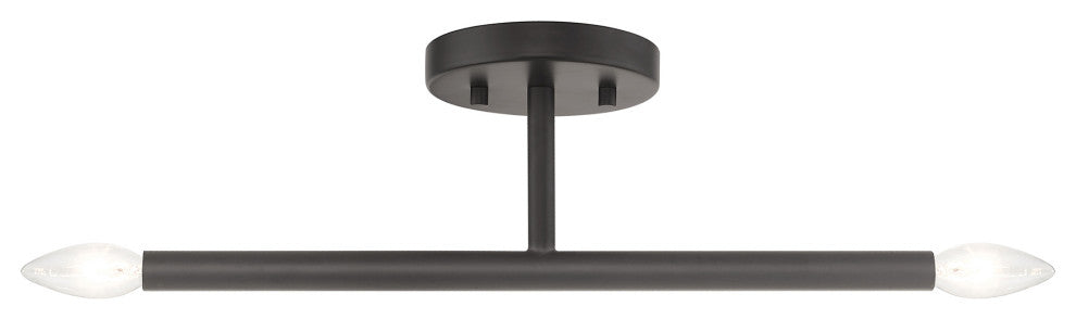 LIVEX LIGHTING 51179-07 2 Light Bronze Semi-Flush