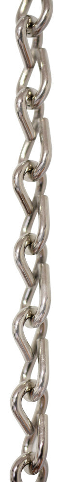 Steel Double Jack Basket Chain, 3', Polished Nickel, U13