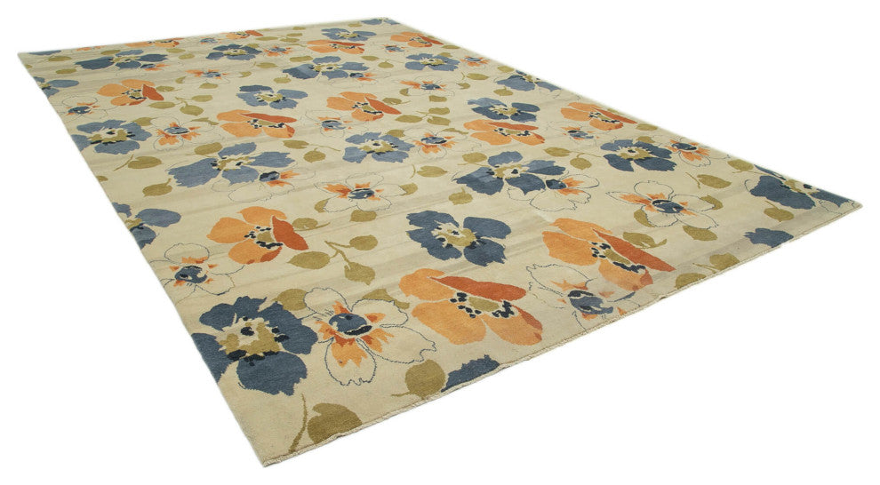 Rug N Carpet - Handmade Oriental 10' 0" x 14' 4" Soft Oushak Area Rug