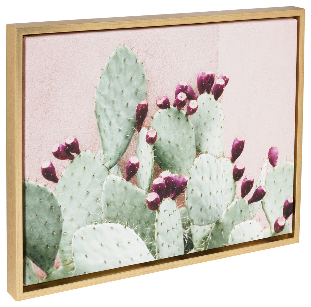 Sylvie Cactus 25 Gold Framed Canvas Wall Art by Amy Peterson, 18x24
