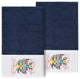 Linum Home Turkish Cotton Feliz 2-Piece Bath Towel Set, Midnight Blue