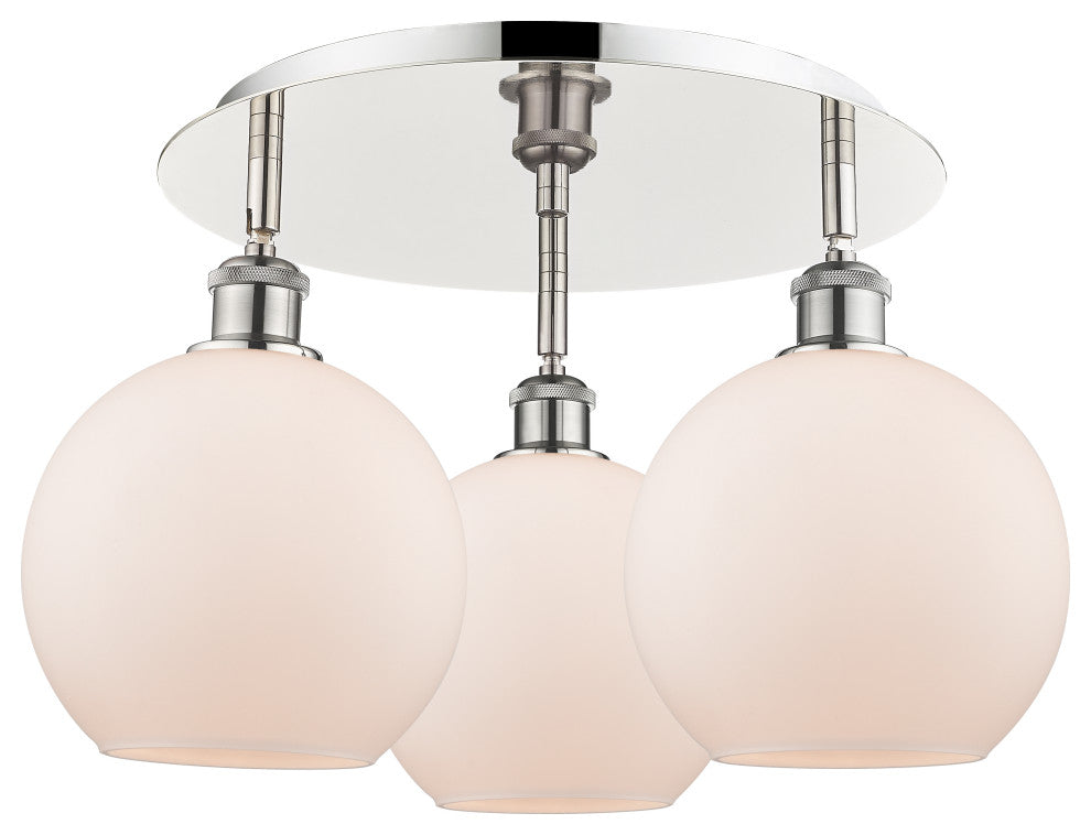Innovations Athens 3 19.75" Flush Mount Polished Nickel