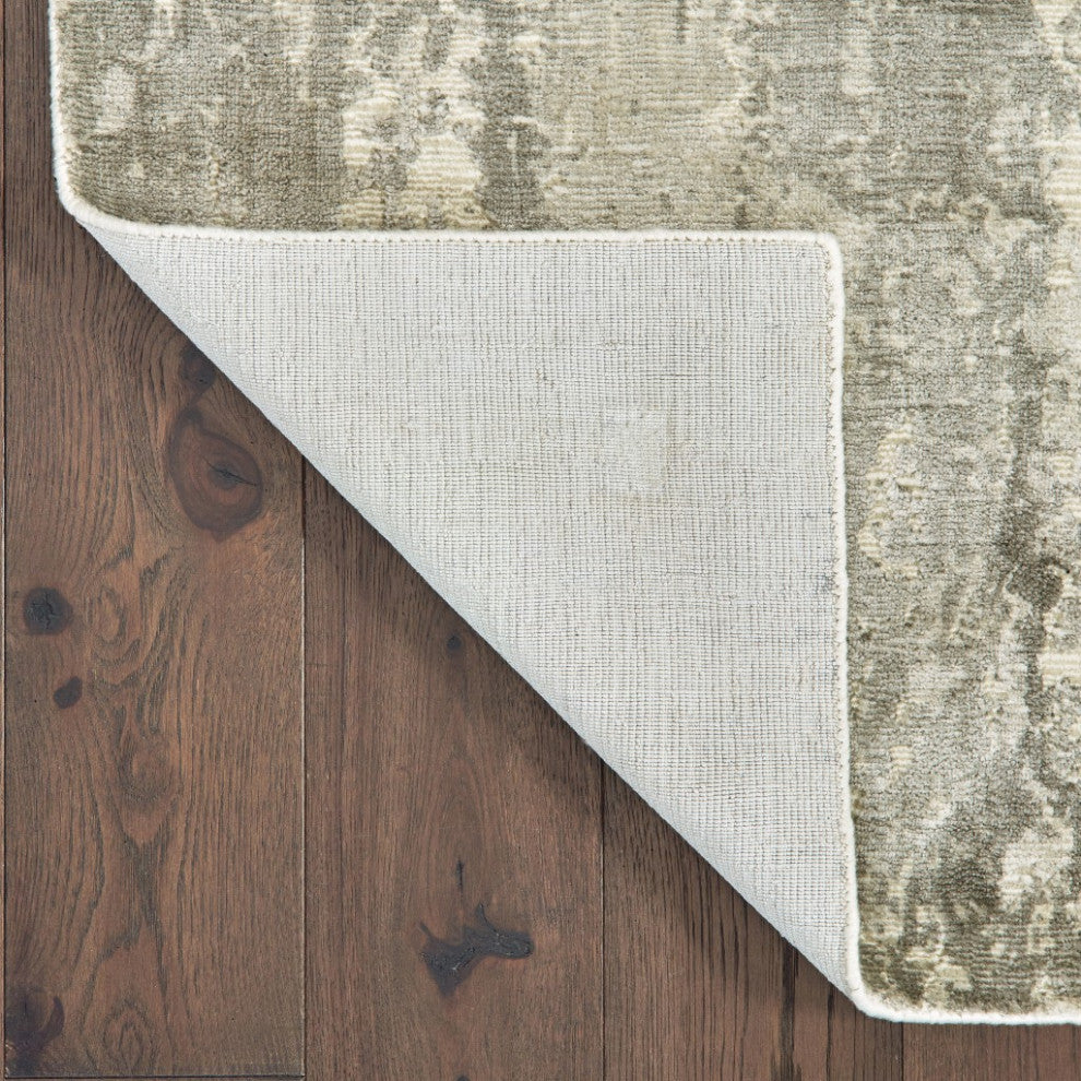 8??X 10??Gray And Ivory Abstract Splash Indoor Area Rug