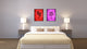 Snake Chinese Zodiac Purple Print on Canvas with Picture Frame, 22"x29"