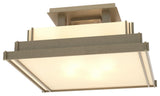 Steppe Small Semi-Flush, White Art Glass, Soft Gold