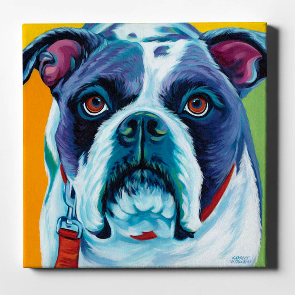 Cute Pups II' by Carolee Vitaletti Giclee Canvas Wall Art, 12"x12"