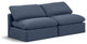 Indulge Upholstered Modular Sofa, Navy, 2-Piece: 2 Armless Chair, Down Stuffed Linen Textured Fabric