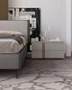 Mitchell Bed, Desert Beige Fabric and Topeka Taupe Eco Leather, Cal King