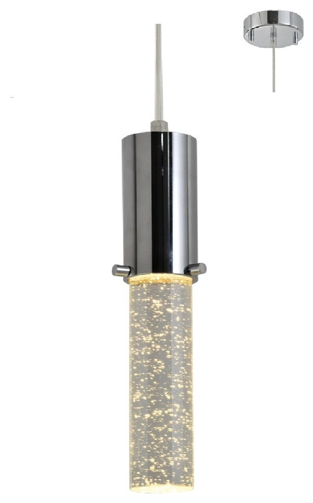 Woodbridge Lighting Pixie Chrome LED Pendant, 1l - 5"d