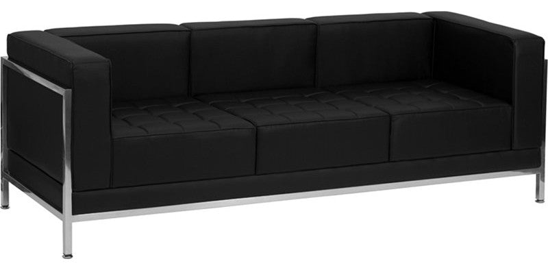 HERCULES Imagination Series Black Leather 3 Piece Sofa Set