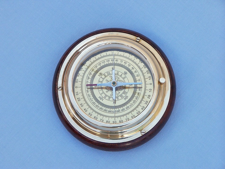 Directional Desktop Compass, Brass, 6"