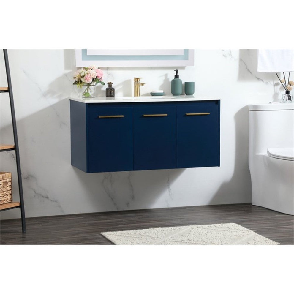 Elegant Decor Penn Bathroom Vanity Blue