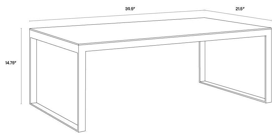 Evert Coffee Table, Rectangular, Low, White