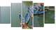 Phewa Lake in Pokhara Nepal, Boat Canvas Art Print, 60"x32", 5 Panels