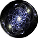 Fractal Flower Bright Blue Digital Art, Floral Disc Metal Artwork, 36"