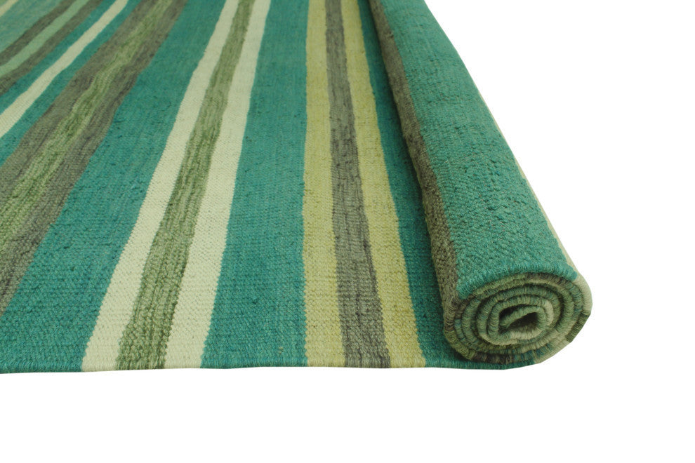 Winchester Kilim Olabisi Green/Ivory Rug, 6'4x9'5
