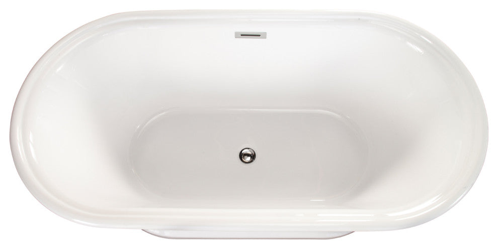 Solace Freestanding Soaking Acrylic Bathtub, 59"