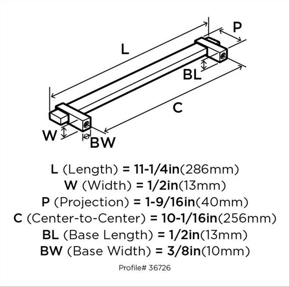 Mulino 10-1/16" Centers Silver Champagne/Black Nickel Pull