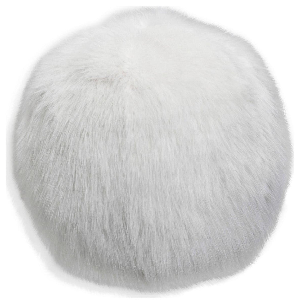 Dan Foley Decorative Pillow, Ivory Faux Fur