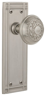 Double Mission Plate With Egg & Dart Knob, Satin Nickel