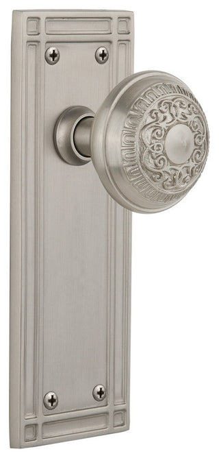 Double Mission Plate With Egg & Dart Knob, Satin Nickel