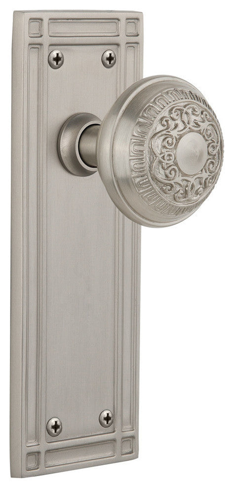 Double Mission Plate With Egg & Dart Knob, Satin Nickel