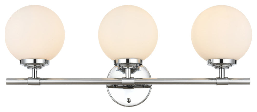 3 Light Chrome And Frosted White Bath Sconce