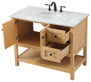 Matilda 22" Transitional Driftwood-Light Bathroom Vanity, Natural Wood