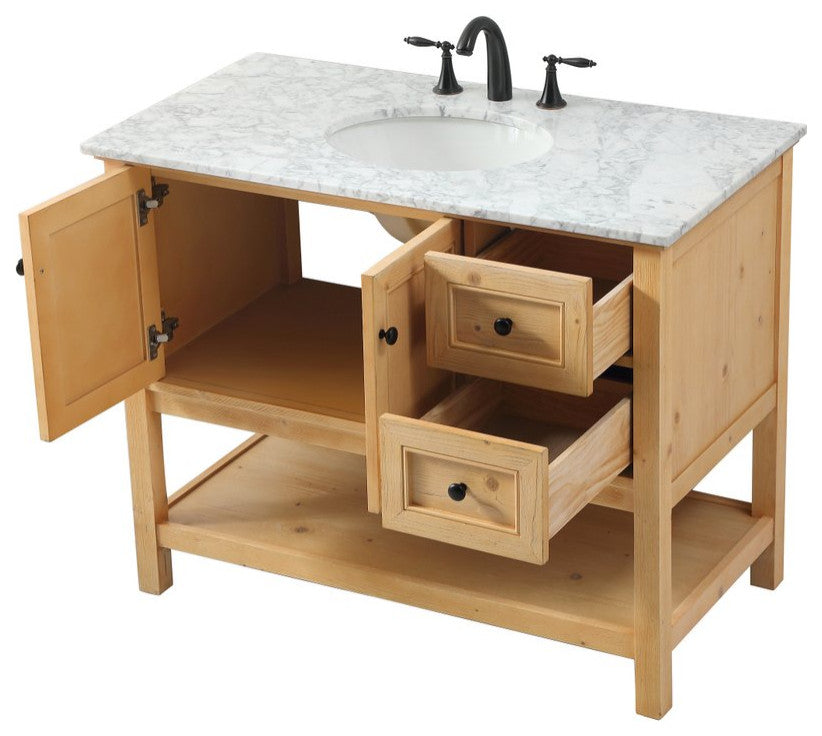 Matilda 22" Transitional Driftwood-Light Bathroom Vanity, Natural Wood
