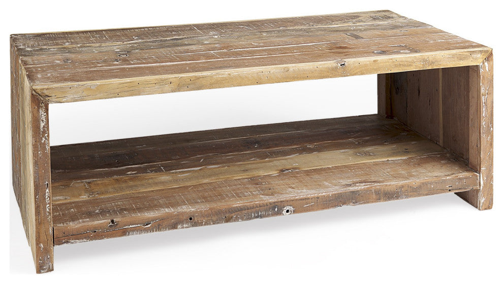 Light Brown Solid Wood Coffee Table