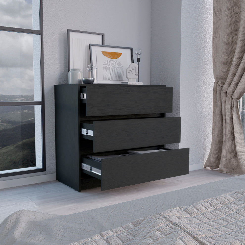 Palmer 3 Drawers Dresser, Black