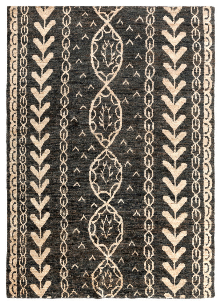 Surya Bjorn BJR-1000 Bohemian Area Rug, Black, 8'' x 11'' Rectangle