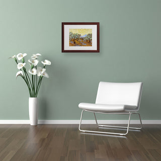 'Olive Trees, 1889' Matted Framed Canvas Art by Vincent van Gogh