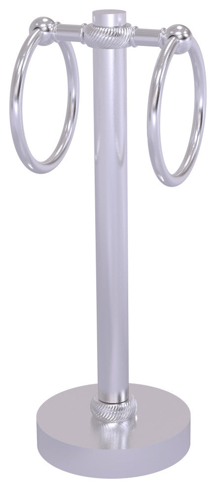 Vanity Top 2 Towel Ring with Twisted Accents, Satin Chrome
