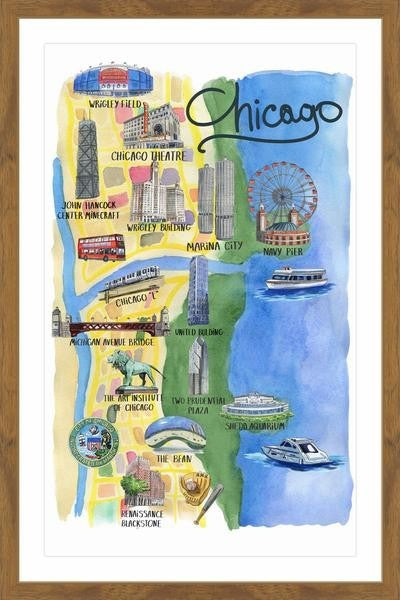 "The Spirit of Chicago" Framed Painting Print, 24"x36"