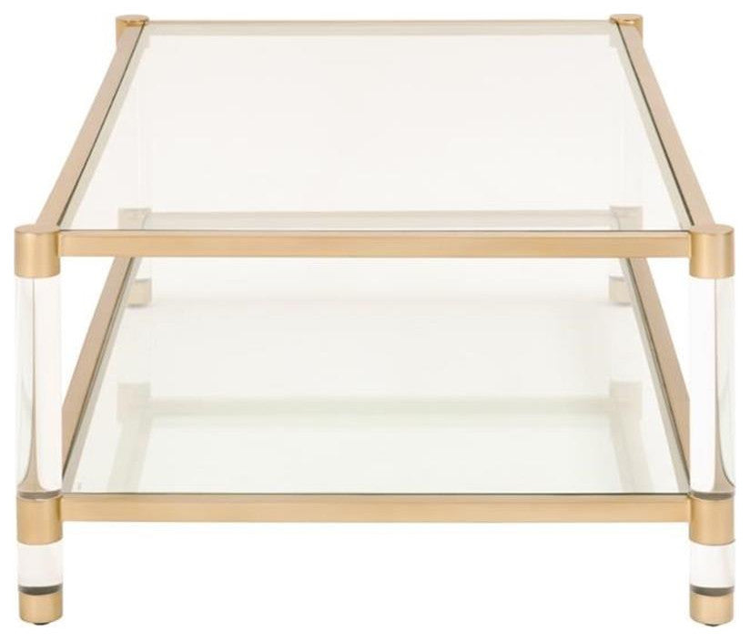 Essentials For Living Traditions Nouveau Metal Coffee Table in Brass