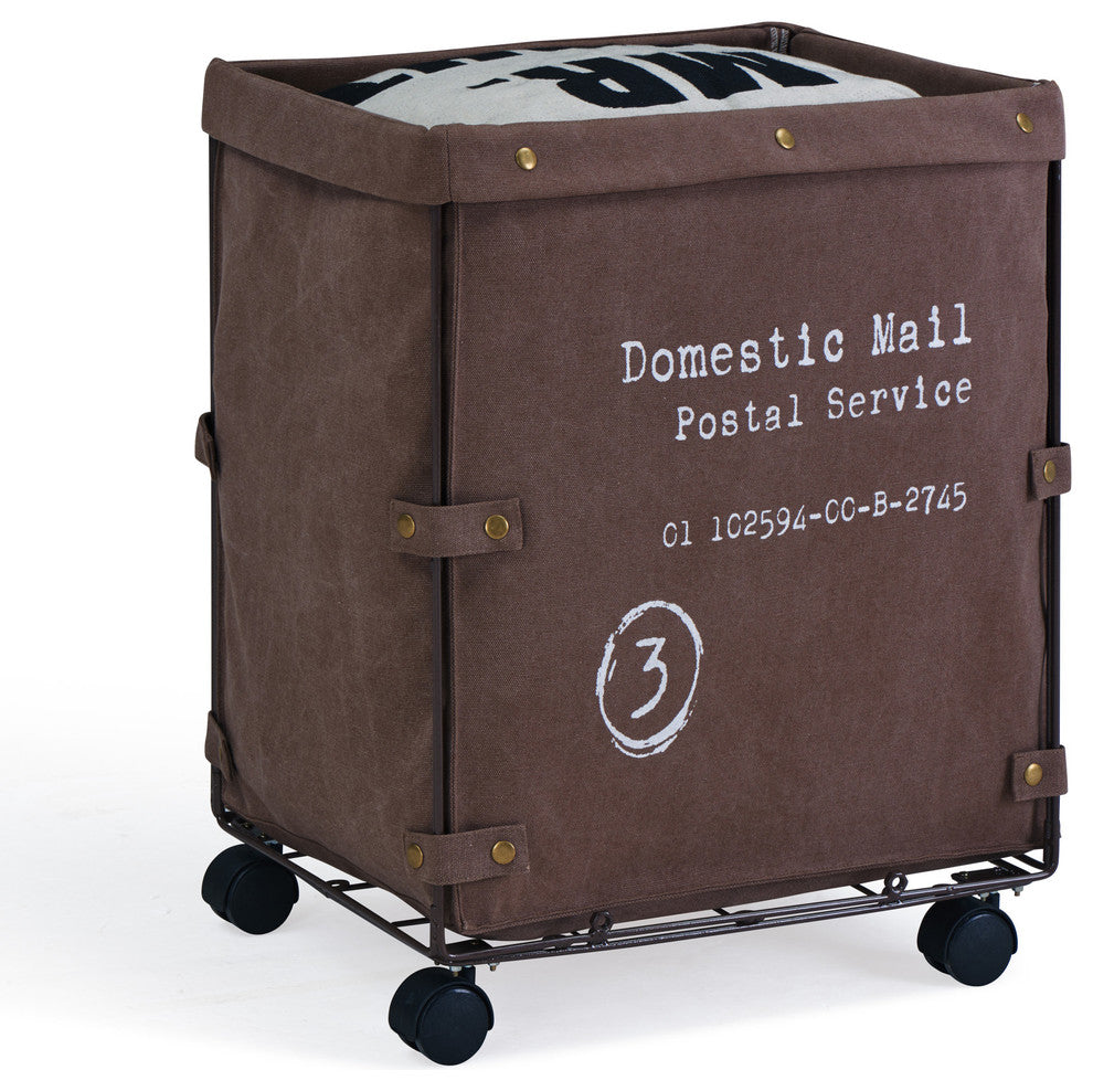 Collapsible Canvas Laundry Hamper With Wheels