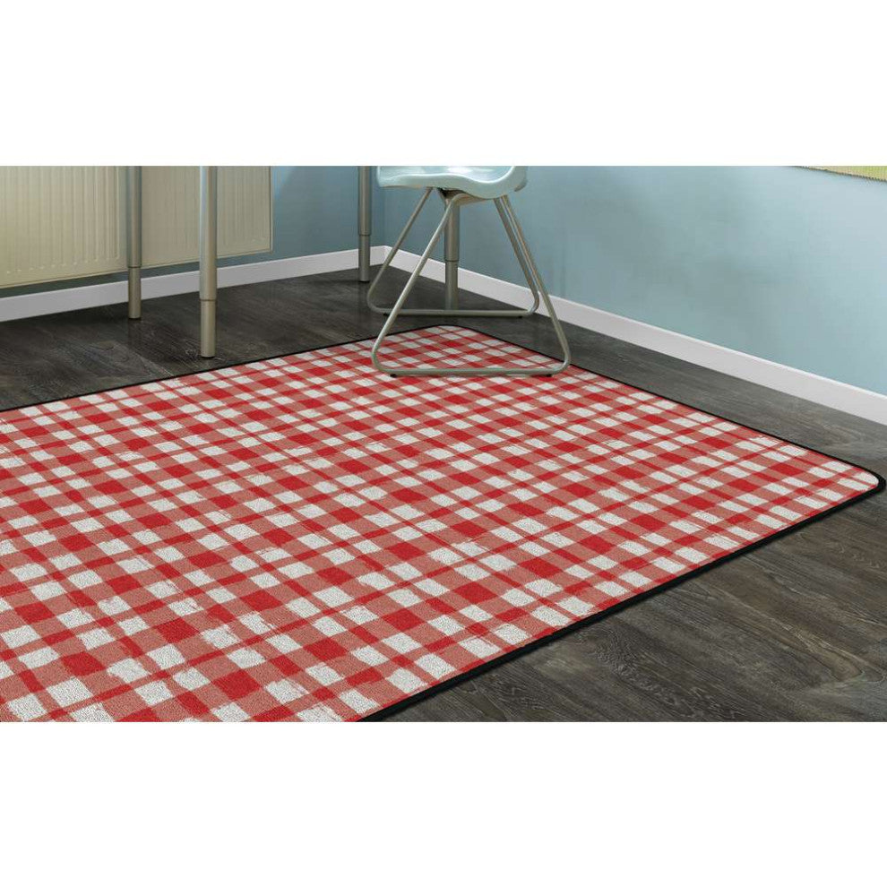 Flagship Carpets FA1820-44FS Watercolor Gingham Red