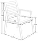 LeisureMod Chelsea Patio Dining Chair, Aluminum With Cushions Set of 2, Black