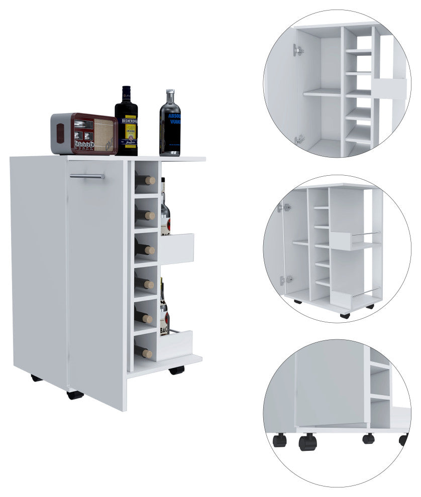 Magda Bar Cart, White