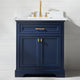 Milano Bathroom Vanity, Gray With White Quartz Top, Blue, 30", Non-Modular, Single Sink