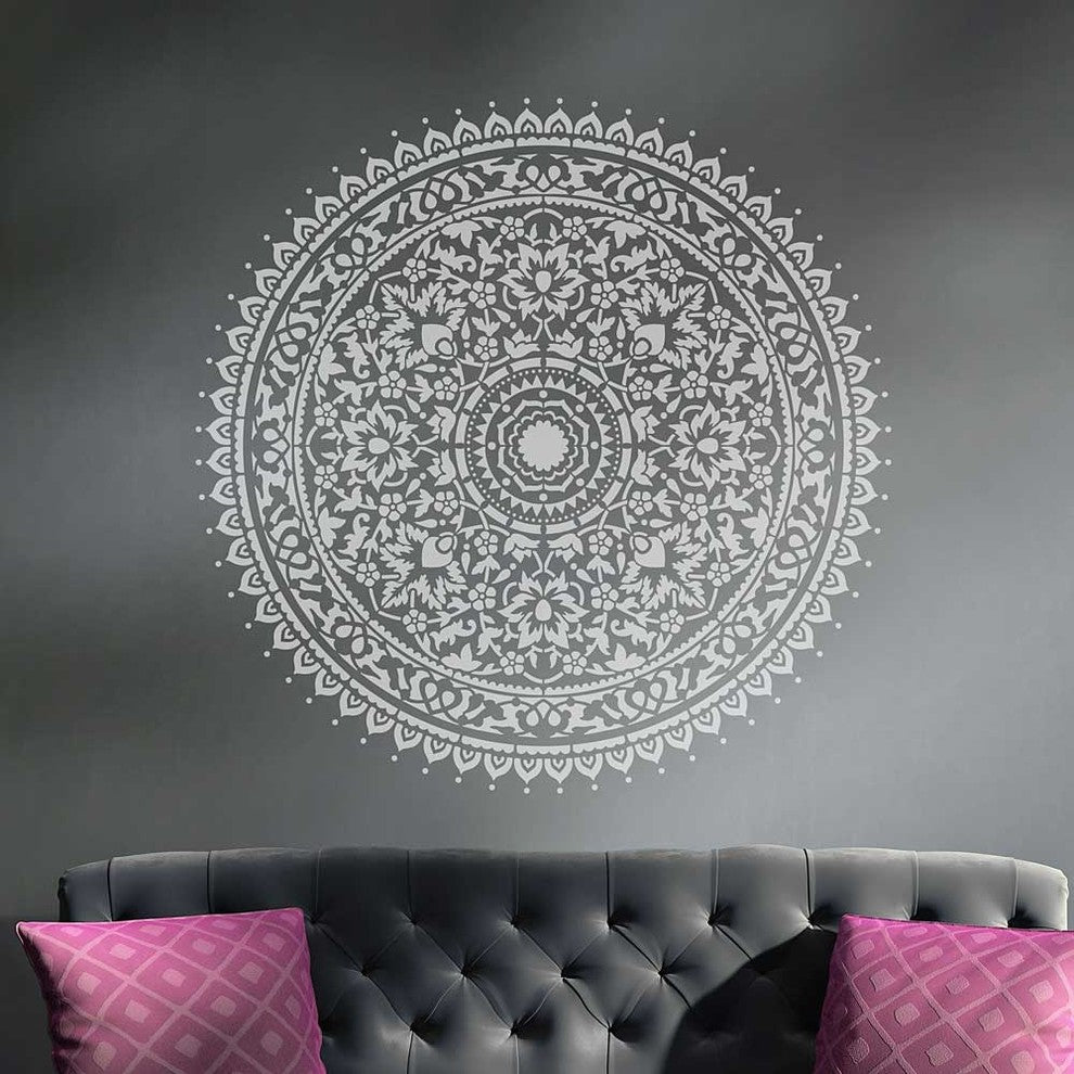 Mandala Stencil Kashmir, Trendy, Easy Wall Stencils For DIY Home Decor, 24"