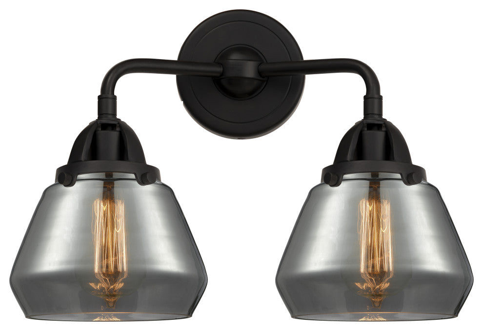 288-2W-BK-G173 Fulton 2 Light 14.75" Bath Vanity Light, Matte Black